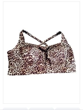 Torrid Retro Chic Leopard Swim Bikini Top Bathing Suit Plus Size 3X Nwt